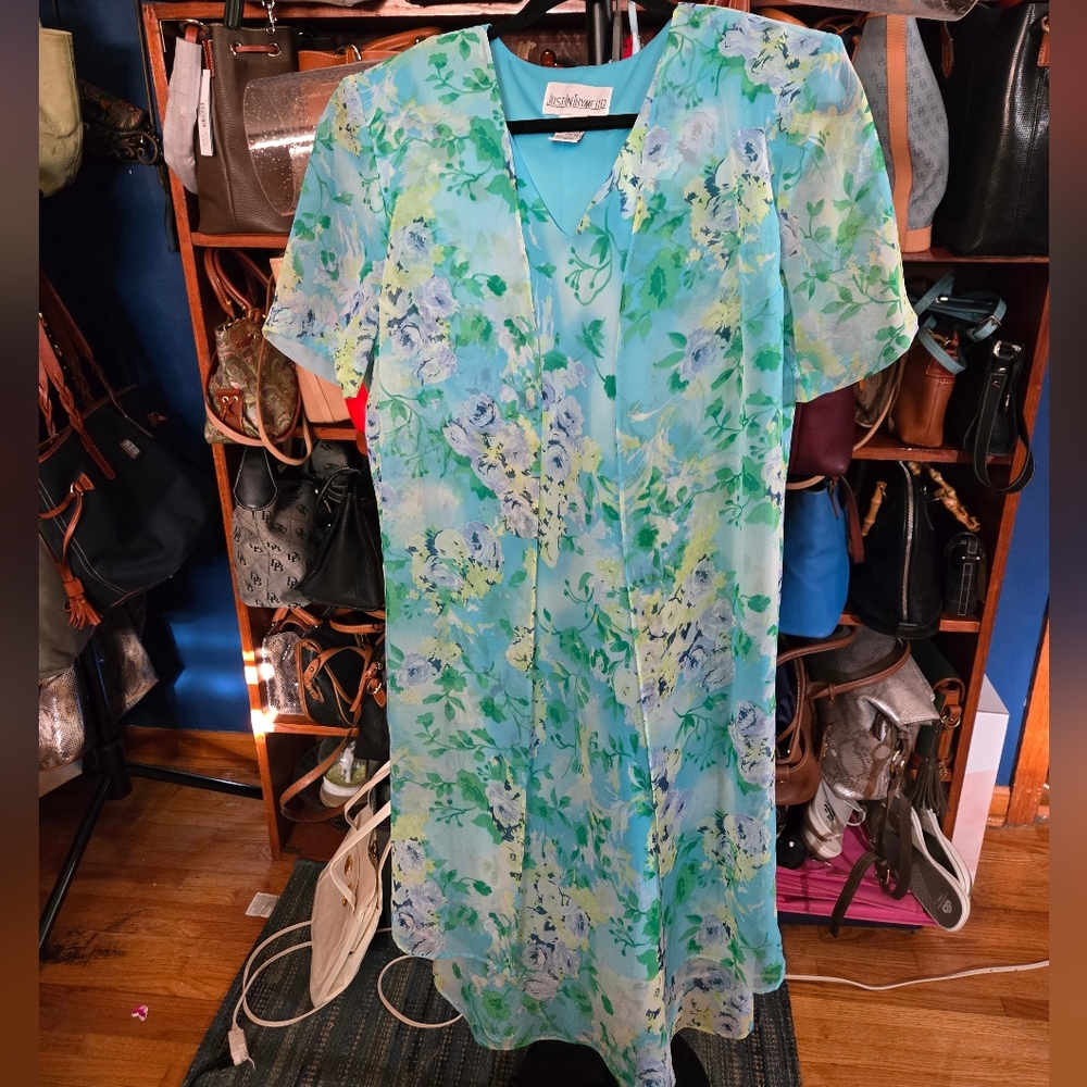 Just In Thyme LTD Floral Blue Dress NWOT